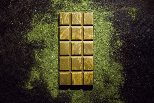 “Limited-edition white chocolate bar with ceremonial-grade matcha, crafted with Guatemalan cacao butter – Chocolates Sero