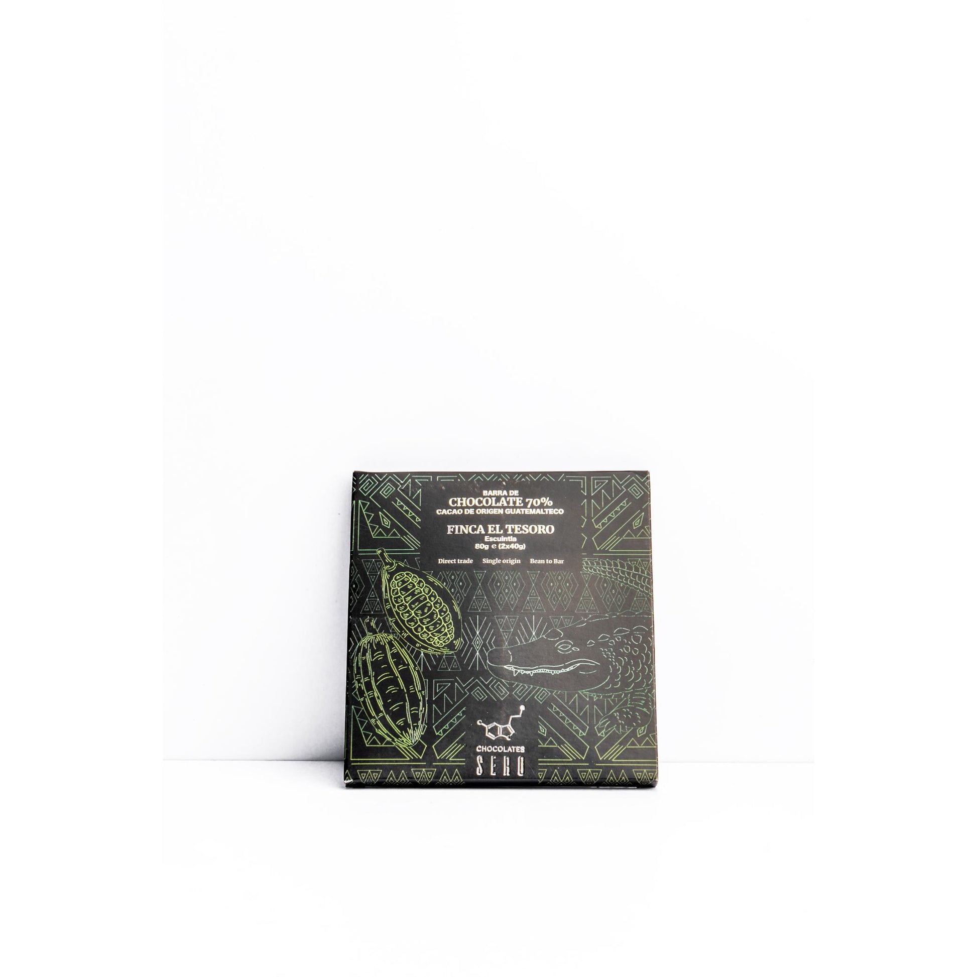 Barra de chocolate oscuro 70% cacao fino de aroma. Barra de chocolate 80g finca El Tesoro Escuintla. Barra de chocolate oscuro. 