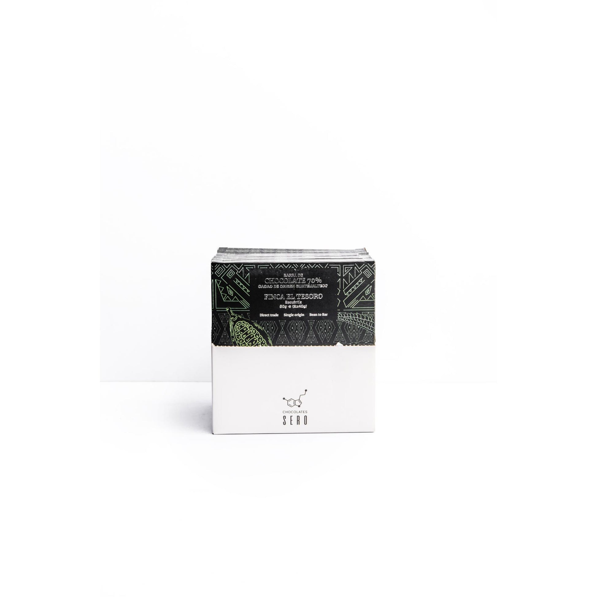 Caja de 10 chocolates premium 70% cacao fino de aroma de origen único guatemalteco, Finca El Tesoro, 80 gramos, Chocolates Sero
